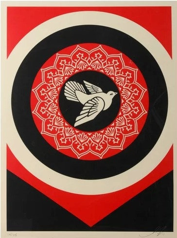 Peace Dove Red & Black