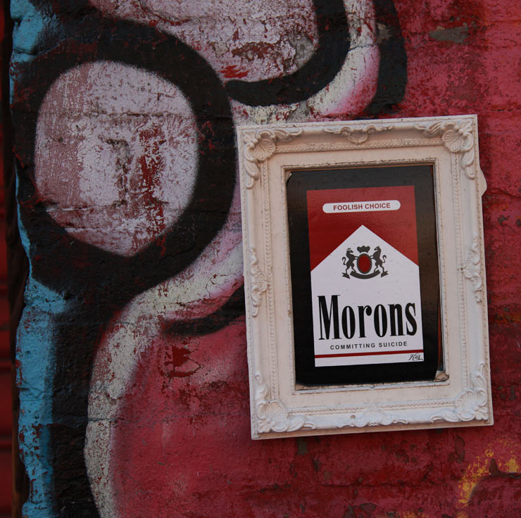 Morons with mural background