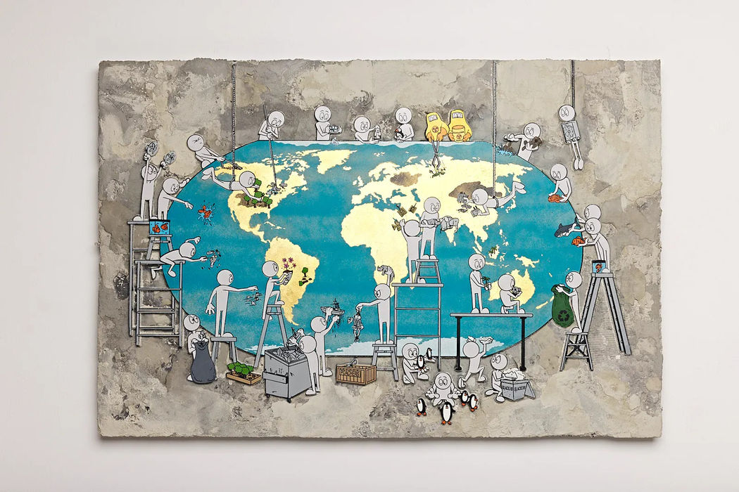 Kaï, "Our World (Gold Leaf)", 2023