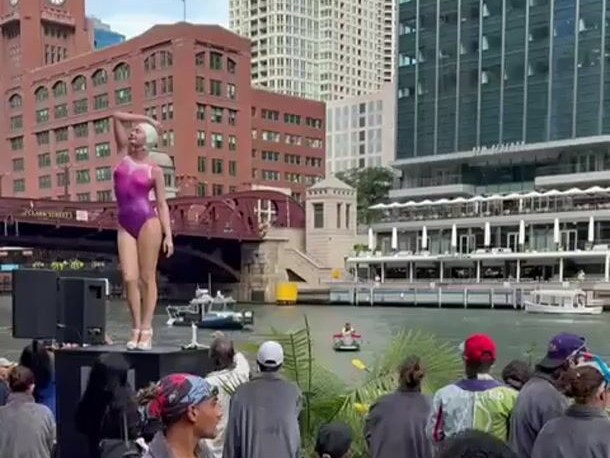 Christina at the Chicago River Swim