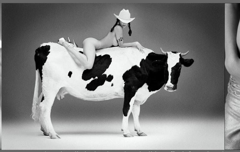 Girl Riding Cow by Hervé Lewis