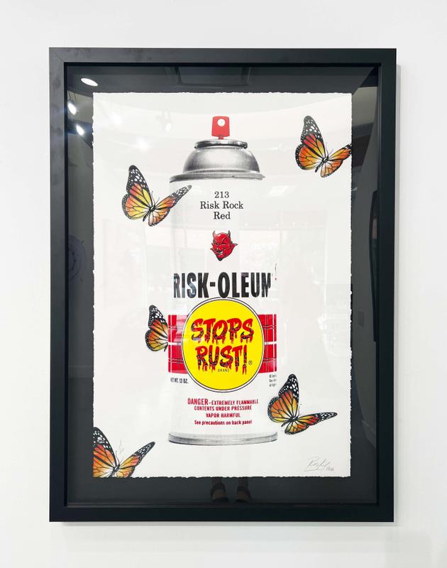 Risk-Oleum Can with Butterflies