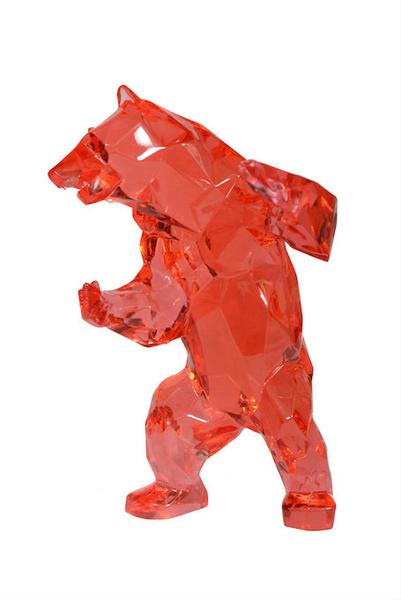 Standing Bear Crystal Clear Red 2/8 - 70 cm