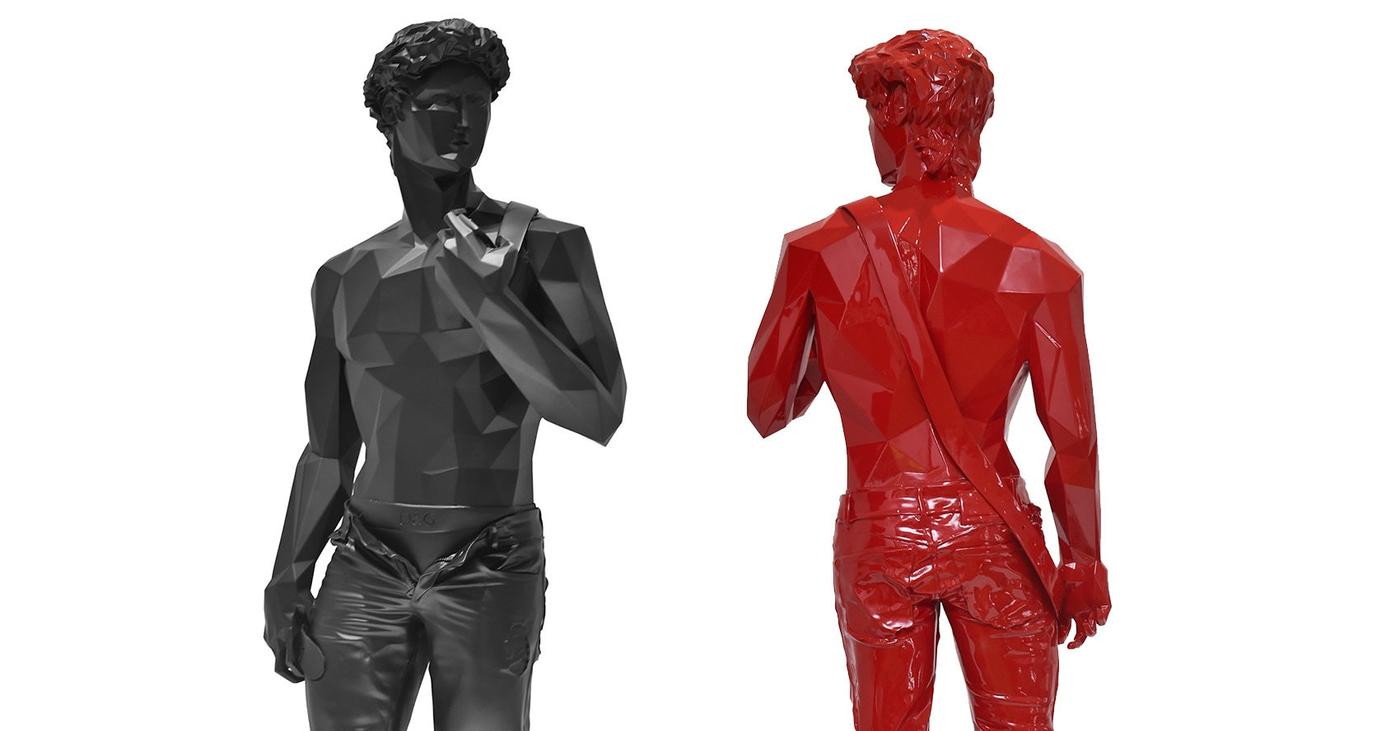 120 cm David Red Resin
