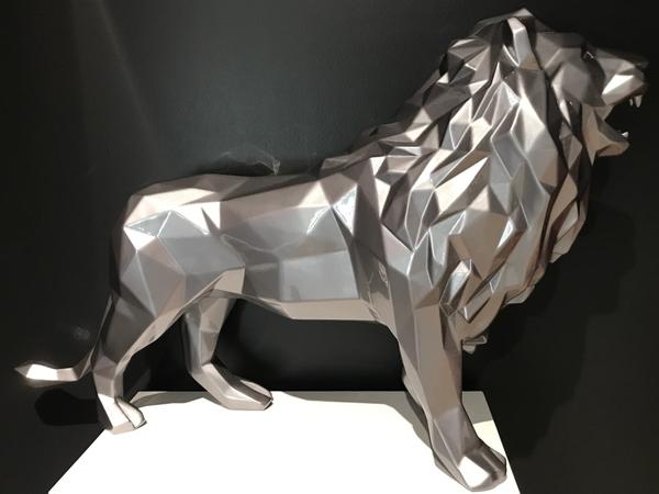 Lion - 80 cm Gris Metal