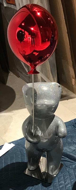 Bubbly Silver Glitter Balloon Red