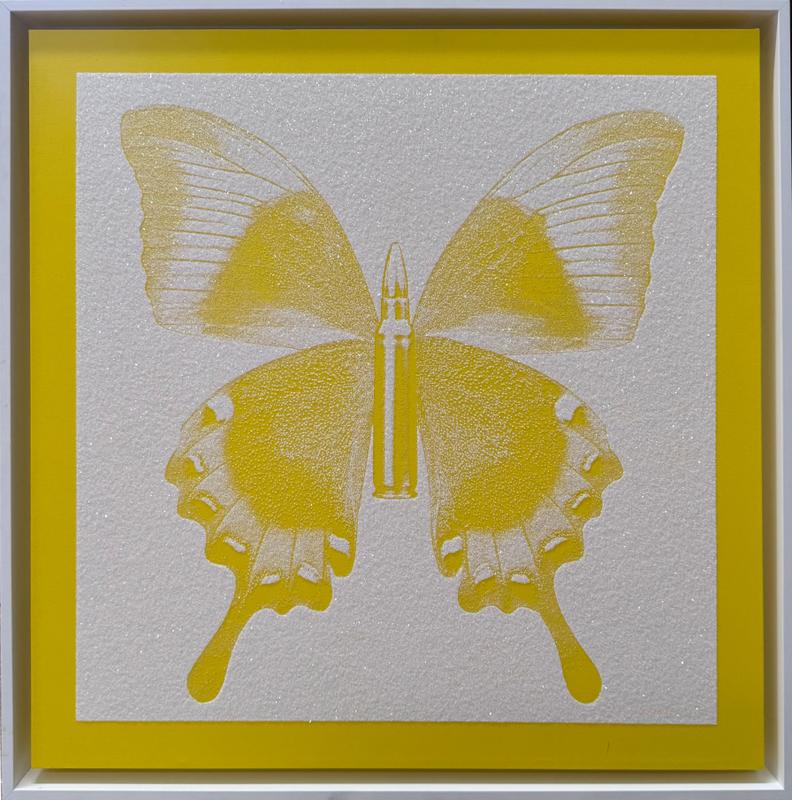 Small Butterflies - Yellow on White
