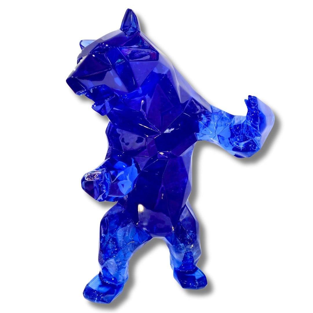 70 cm Standing Bear Crystal Clear Blue 3/4 AP