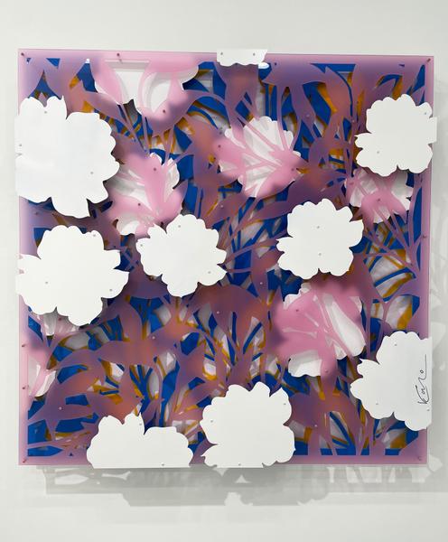 Flowers - Frosted Pink and Cerulean Blue
