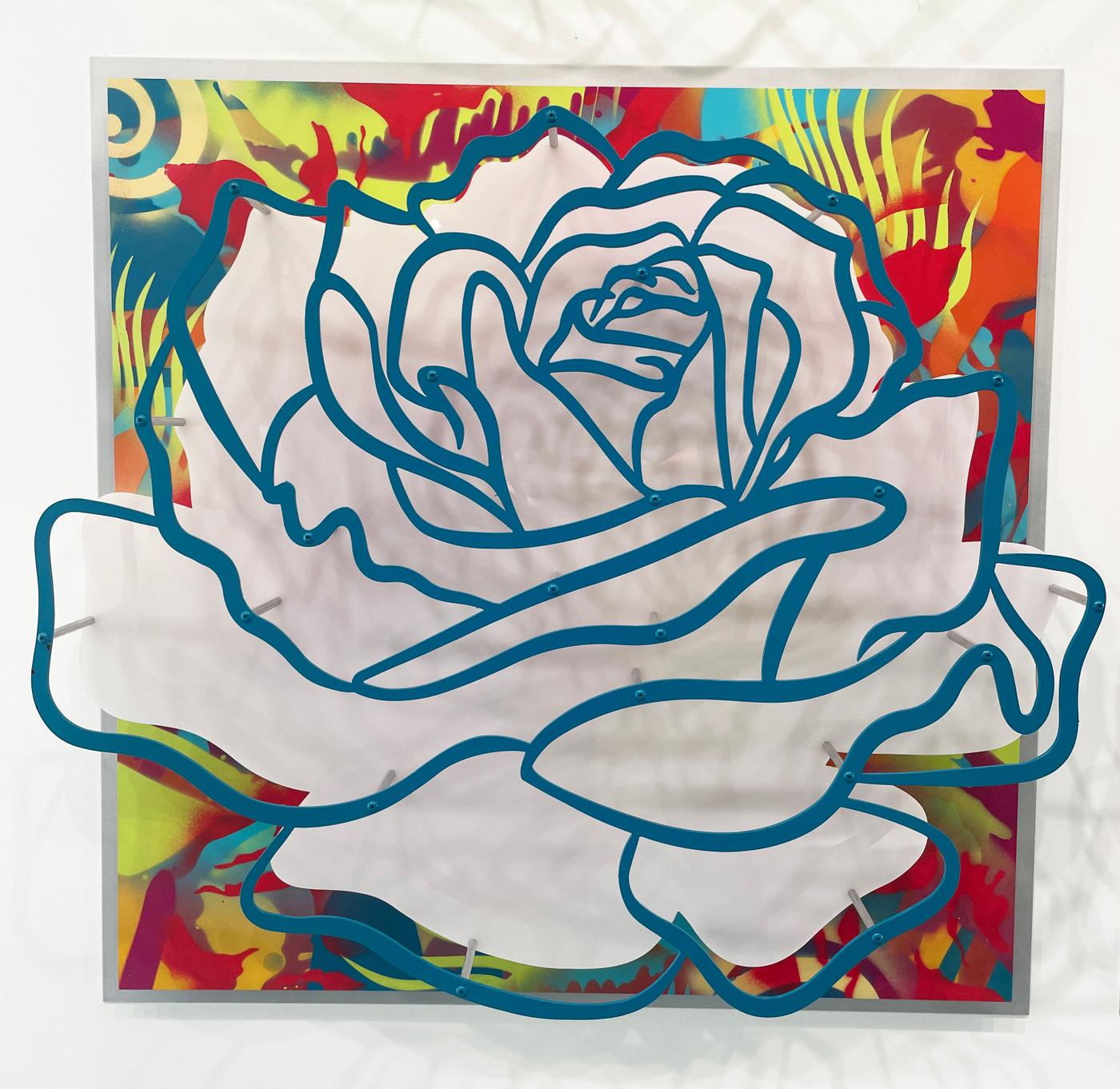 Rose - Blue on Multi 1/35