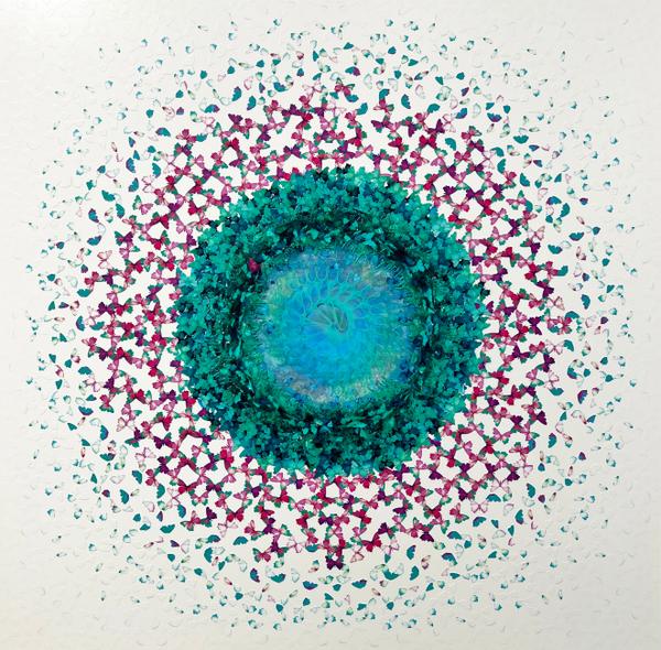 Dreamcatcher Touch Print Green Pink 110cm